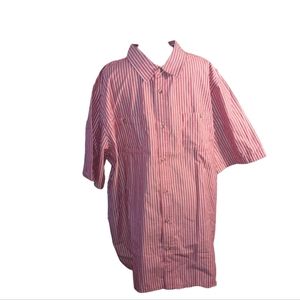 KINGSIZE Men's Shirt Mens Size 3XLT Red Striped Button Down